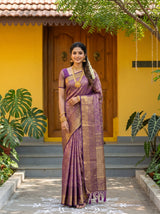 MIMOSA Magenta Kanjivaram Art Silk Saree — Model lifestyle pose