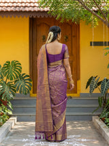 MIMOSA Magenta Kanjivaram Art Silk Saree — pose 2 styling detail