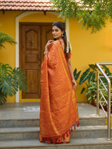 MIMOSA Red Kanjivaram Art Silk Saree — pose 5 styling detail