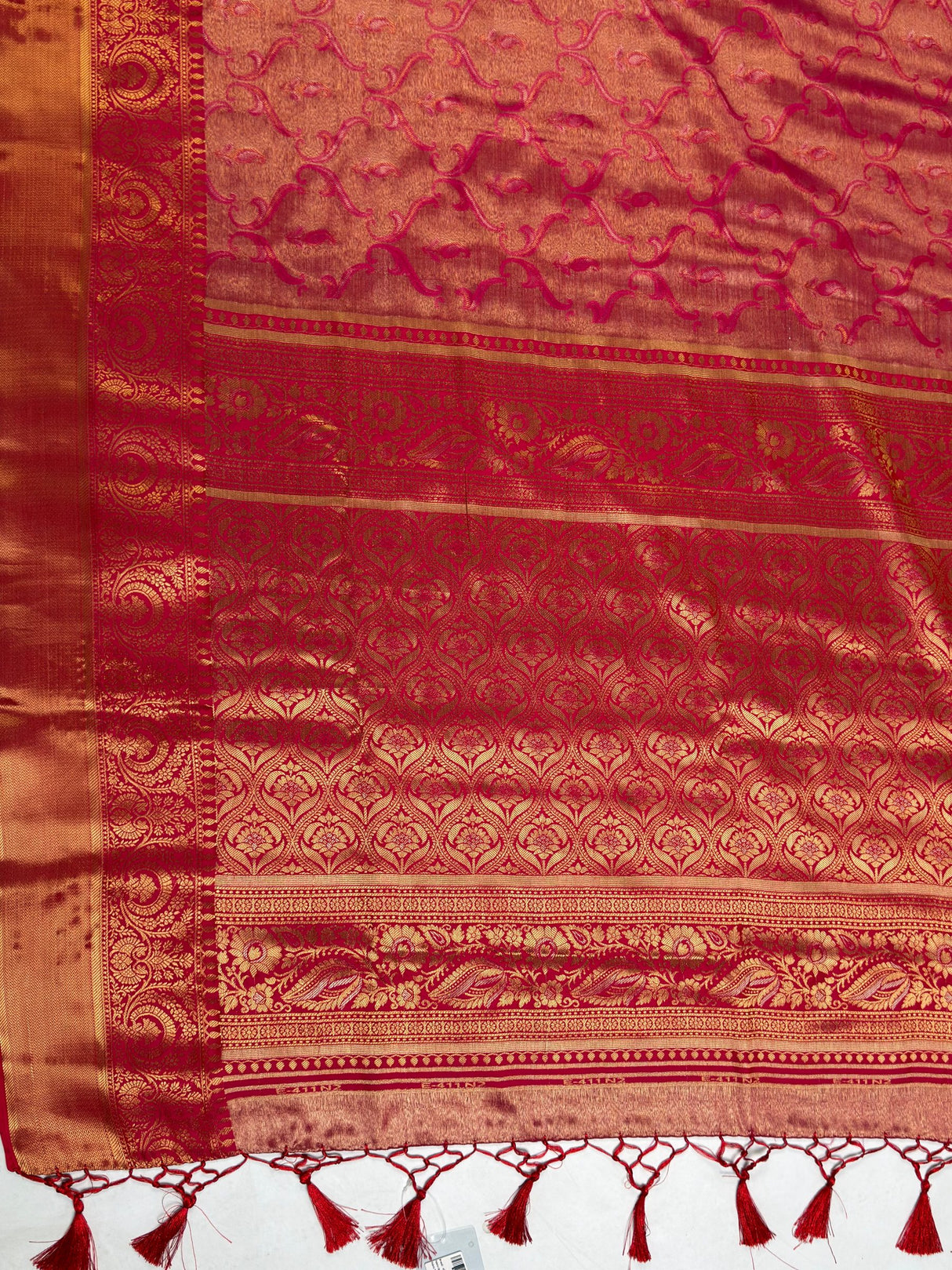 MIMOSA Rani Kanjivaram Art Silk Saree — pallu and zari work detail