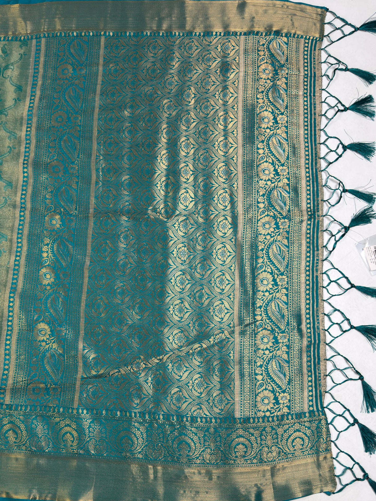MIMOSA Sapphire Kanjivaram Art Silk Saree — pallu and zari work detail