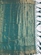 MIMOSA Sapphire Kanjivaram Art Silk Saree — pallu and zari work detail