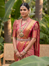 MIMOSA Gajari Kanjivaram Art Silk Saree — pose 10 styling detail