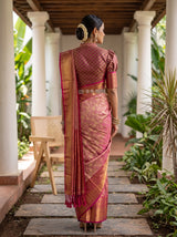 MIMOSA Gajari Kanjivaram Art Silk Saree — model wearing traditionally draped