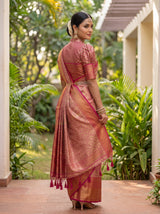 MIMOSA Gajari Kanjivaram Art Silk Saree — pose 7 styling detail