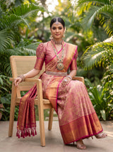 MIMOSA Gajari Kanjivaram Art Silk Saree — pose 8 styling detail