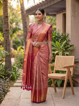 MIMOSA Gajari Kanjivaram Art Silk Saree — pose 9 styling detail
