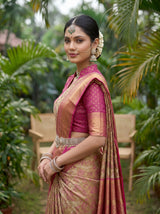 MIMOSA Maroon Kanjivaram Art Silk Saree — pose 10 styling detail