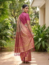 MIMOSA Maroon Kanjivaram Art Silk Saree — pose 7 styling detail