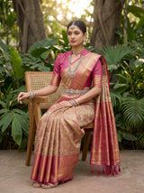 MIMOSA Maroon Kanjivaram Art Silk Saree — pose 8 styling detail