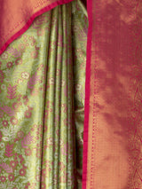 MIMOSA Olive Kanjivaram Art Silk Saree — fleets shot full lifestyle