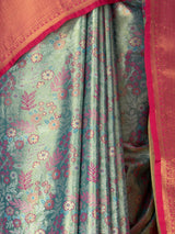 MIMOSA Sapphire Kanjivaram Art Silk Saree — fleets shot full lifestyle