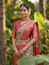 MIMOSA Violet Kanjivaram Art Silk Saree — pose 10 styling detail