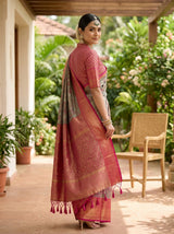 MIMOSA Violet Kanjivaram Art Silk Saree — pose 7 styling detail
