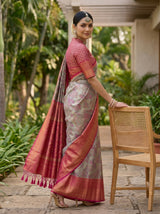 MIMOSA Violet Kanjivaram Art Silk Saree — pose 9 styling detail