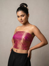 MIMOSA Ananda Kanjivaram Art Silk Saree — blouse close-up