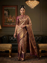 MIMOSA Maroon Kanjivaram Art Silk Saree — pose 6 styling detail