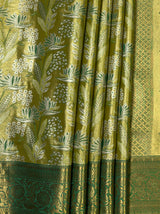 MIMOSA Olive Kanjivaram Art Silk Saree — fleets shot full lifestyle