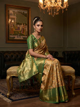 MIMOSA Orange Kanjivaram Art Silk Saree — pose 8 styling detail