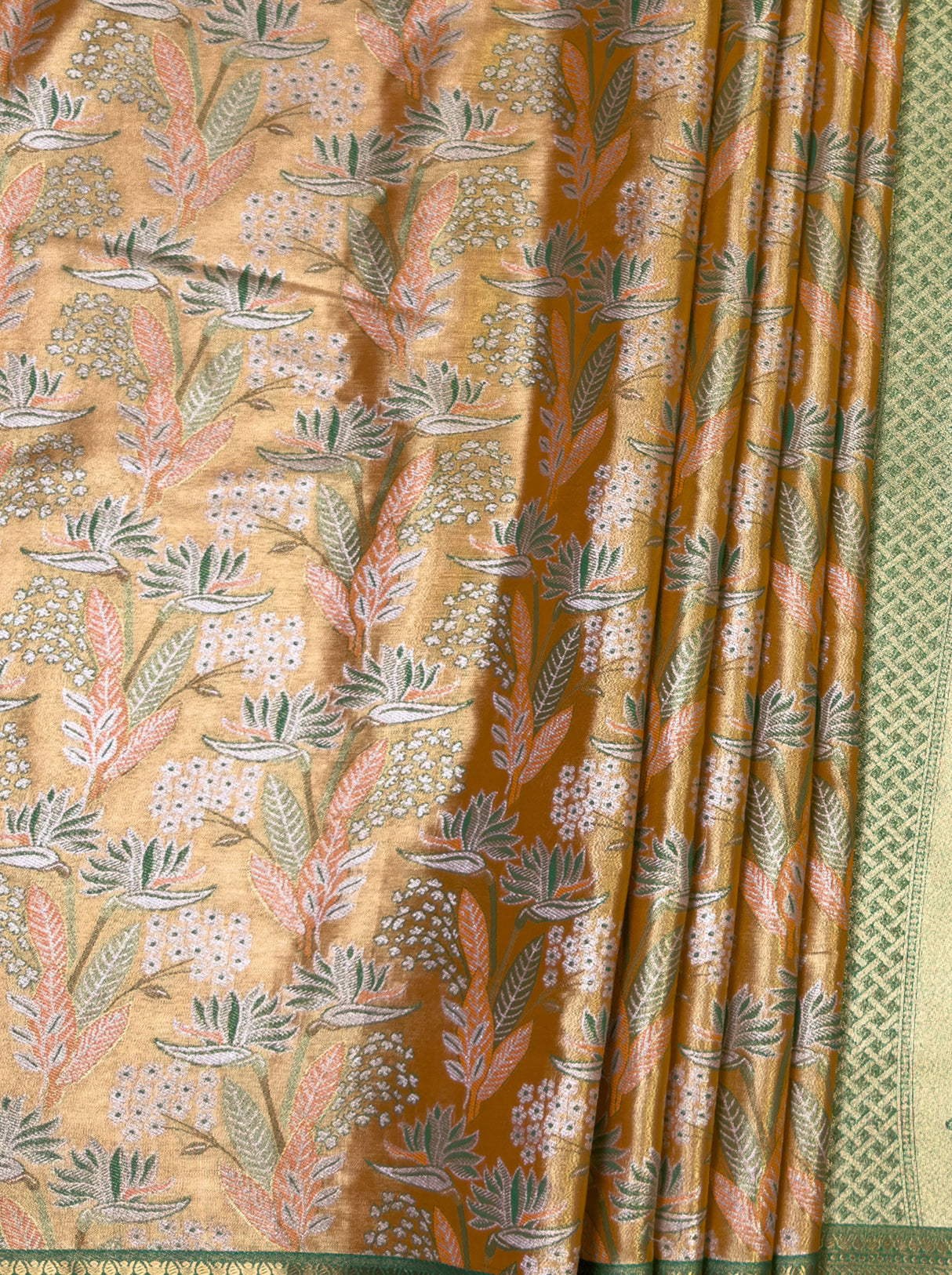MIMOSA Orange Kanjivaram Art Silk Saree — fleets shot full lifestyle