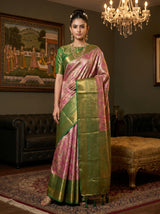 MIMOSA Rani Kanjivaram Art Silk Saree — Draped Mannequin View