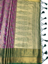 MIMOSA Rani Kanjivaram Art Silk Saree — pallu and zari work detail