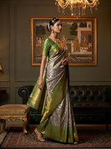 MIMOSA Violet Kanjivaram Art Silk Saree — pose 7 styling detail