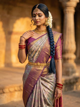 MIMOSA Lavender Saree Saree — pose 10 styling detail