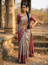 MIMOSA Lavender Saree Saree — pose 4 styling detail