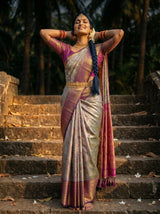 MIMOSA Lavender Saree Saree — pose 5 styling detail