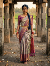 MIMOSA Lavender Saree Saree — pose 6 styling detail