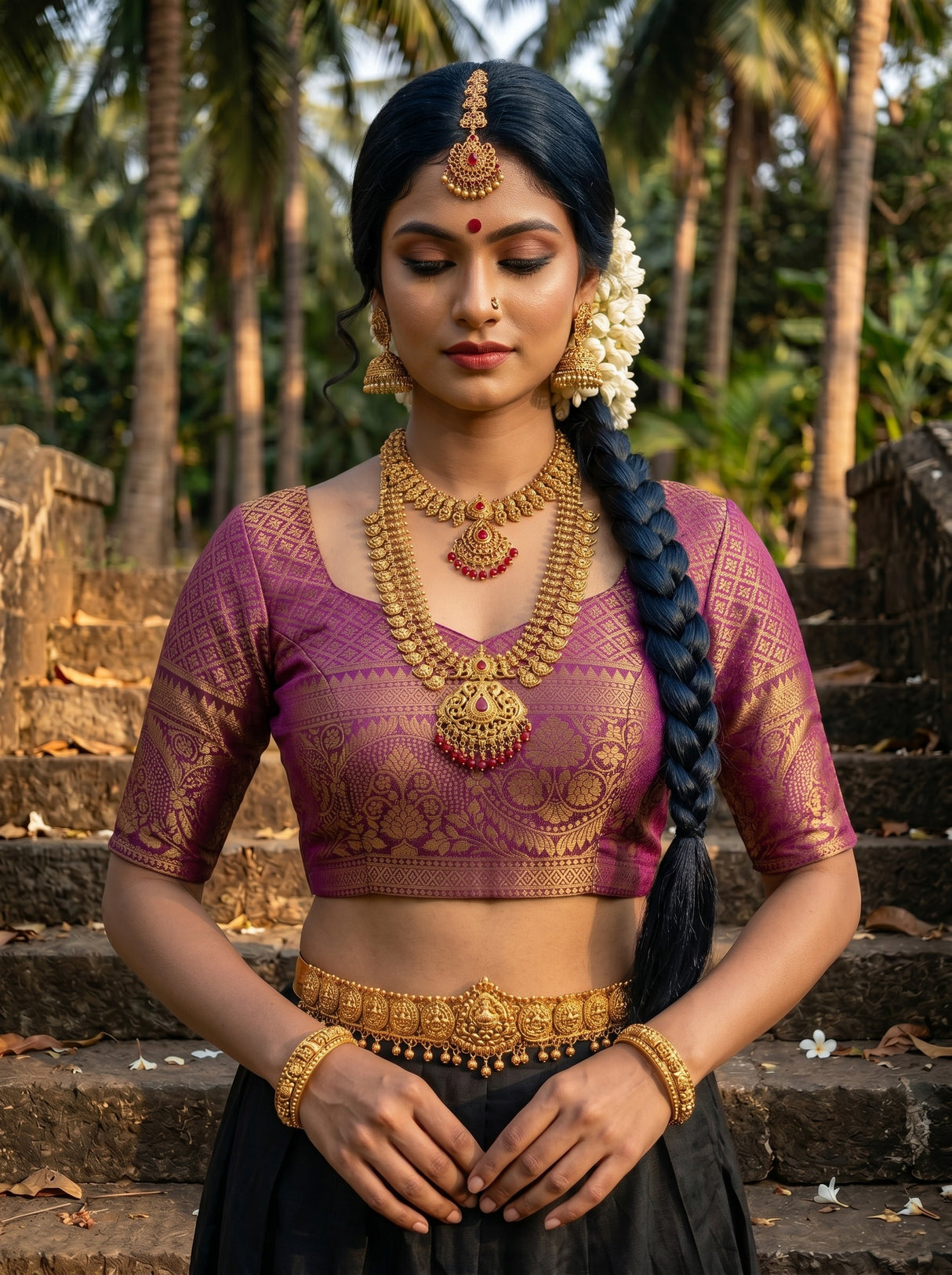 MIMOSA Lavender Saree Saree — blouse close-up