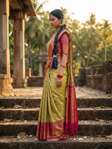 MIMOSA Olive Saree Saree — pose 3 styling detail