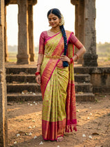 MIMOSA Olive Saree Saree — pose 4 styling detail