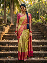 MIMOSA Olive Saree Saree — pose 6 styling detail