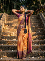 MIMOSA Orange Saree Saree — pose 5 styling detail
