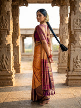 MIMOSA Orange Saree Saree — pose 7 styling detail