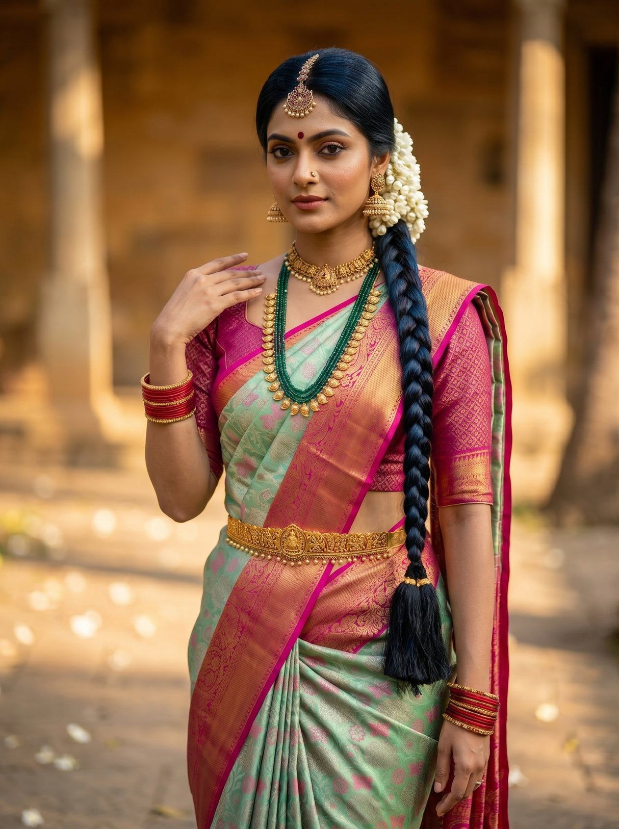 MIMOSA Rama Saree Saree — pose 10 styling detail