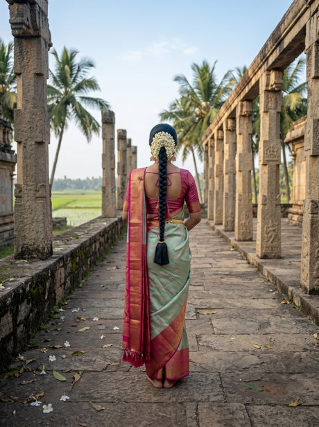 MIMOSA Rama Saree Saree — pose 2 styling detail
