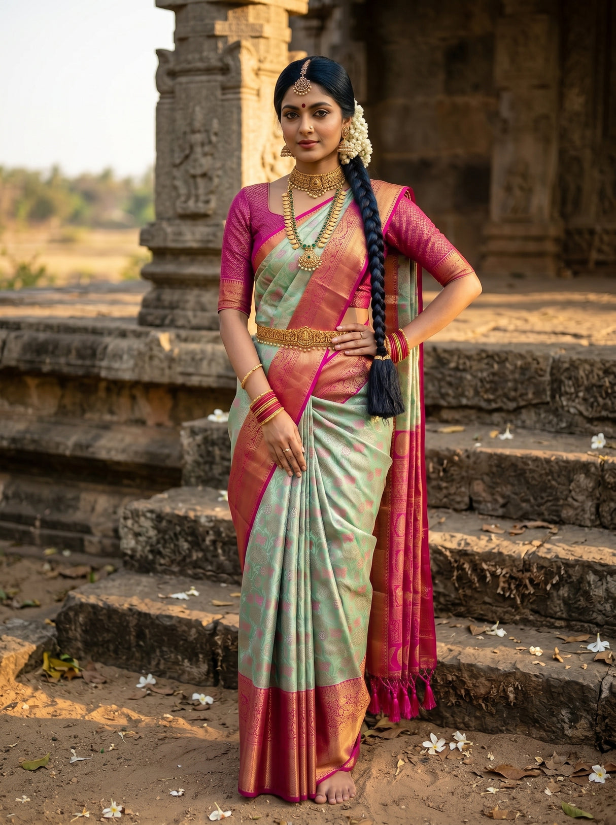 MIMOSA Rama Saree Saree — pose 4 styling detail