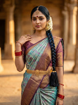MIMOSA Sapphire Saree Saree — pose 10 styling detail