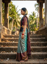 MIMOSA Sapphire Saree Saree — pose 3 styling detail