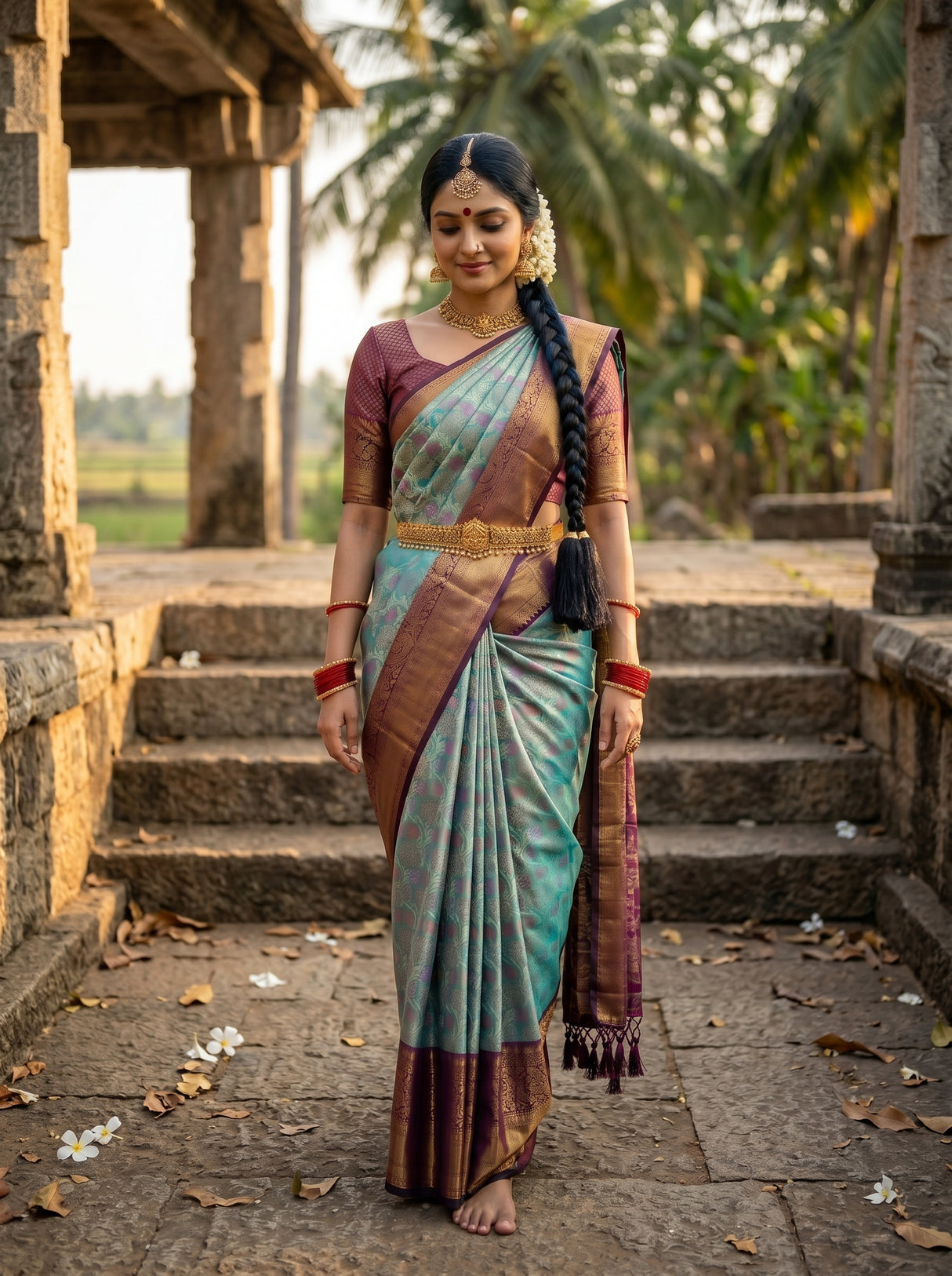 MIMOSA Sapphire Saree Saree — pose 6 styling detail