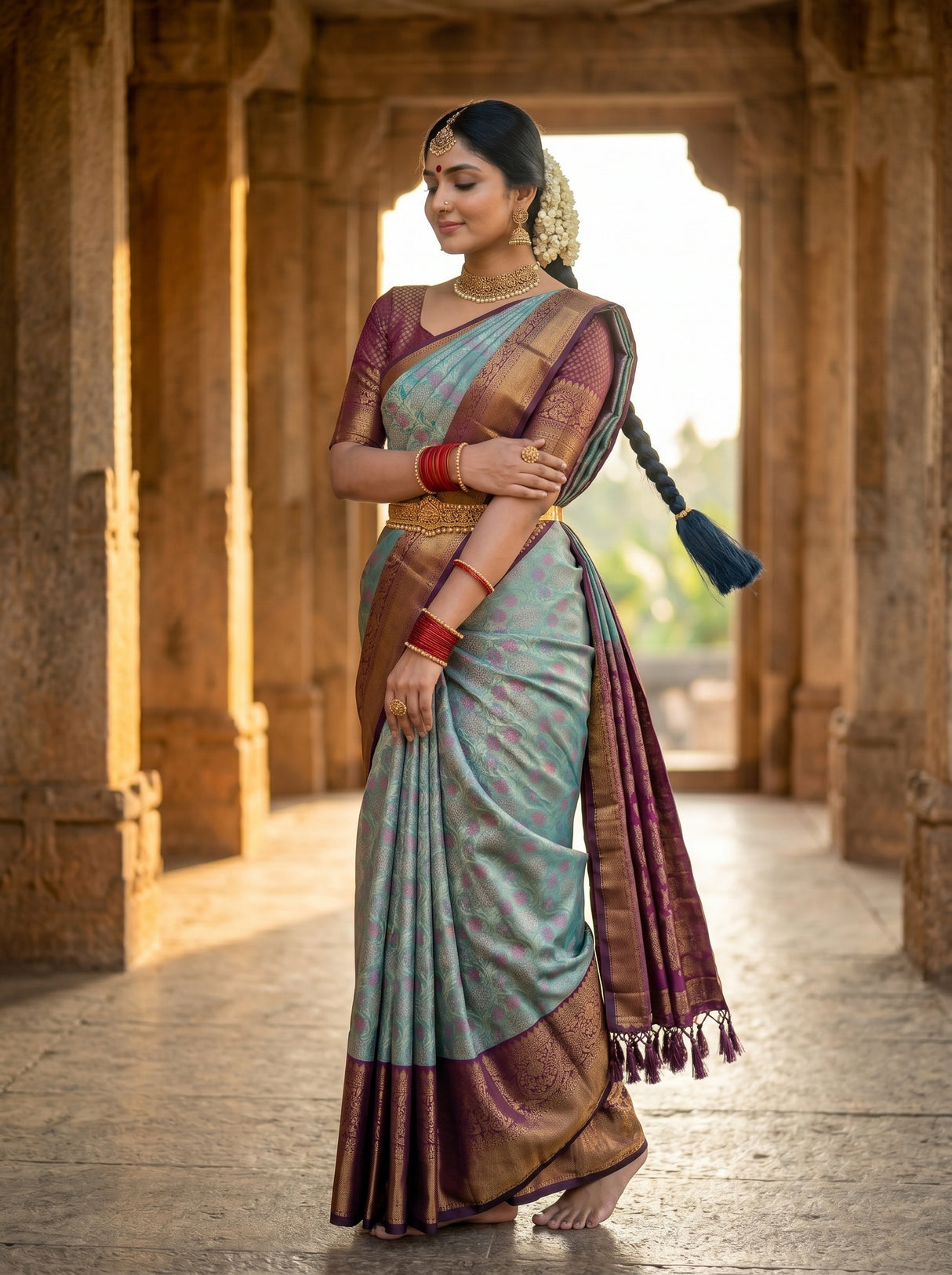 MIMOSA Sapphire Saree Saree — pose 9 styling detail