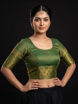 MIMOSA Gajari Kanjivaram Art Silk Saree — blouse close-up