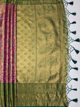 MIMOSA Gajari Kanjivaram Art Silk Saree — pallu and zari work detail