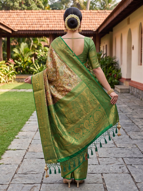 MIMOSA Maroon Kanjivaram Art Silk Saree — pose 2 styling detail