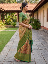 MIMOSA Maroon Kanjivaram Art Silk Saree — pose 3 styling detail