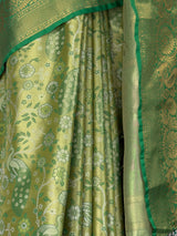 MIMOSA Olive Kanjivaram Art Silk Saree — fleets shot full lifestyle