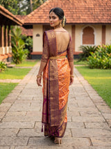 MIMOSA Orange Kanjivaram Art Silk Saree — pose 9 styling detail